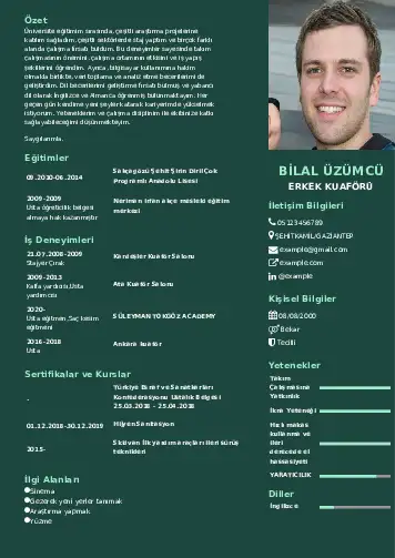 Kuaför Cv Örnekleri cv indir